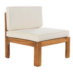 Ensemble de sièges de canapé sectionnel 5 pièces en bois pour terrasse avec coussins