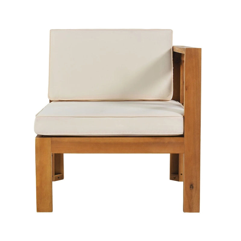 Ensemble de sièges de canapé sectionnel 5 pièces en bois pour terrasse avec coussins