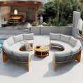 Ensemble de salon de jardin 6 places avec coussins et table basse