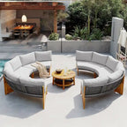 Ensemble de salon de jardin 6 places avec coussins et table basse
