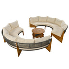 Ensemble de salon de jardin 6 places avec coussins et table basse