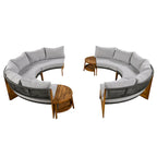 Ensemble de salon de jardin 6 places avec coussins et table basse