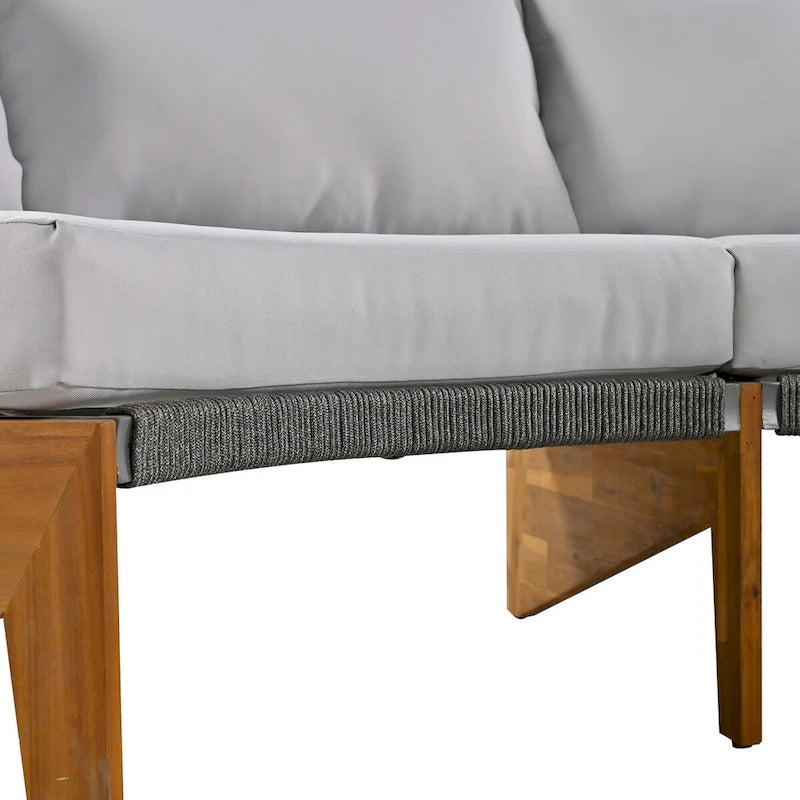 Ensemble de salon de jardin 6 places avec coussins et table basse