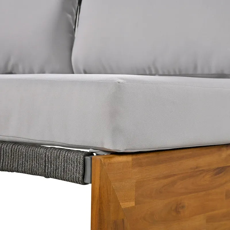Ensemble de salon de jardin 6 places avec coussins et table basse