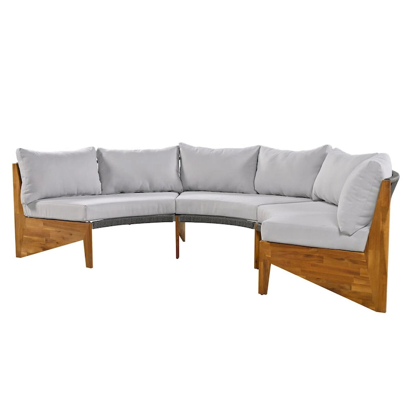 Ensemble de salon de jardin 6 places avec coussins et table basse
