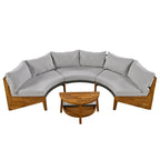 Ensemble de salon de jardin 6 places avec coussins et table basse