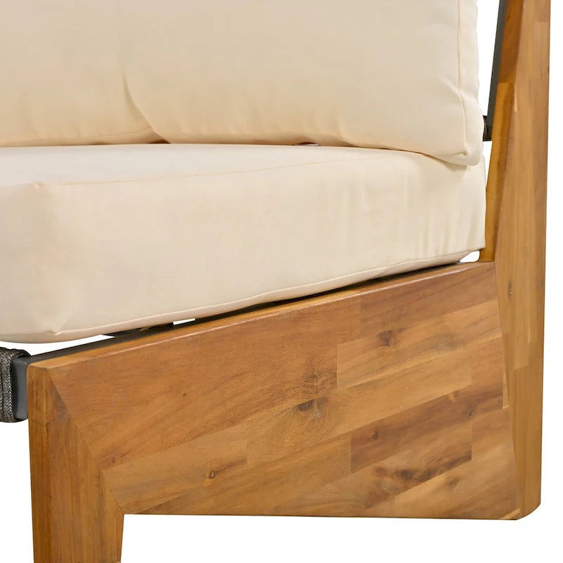 Ensemble de salon de jardin 6 places avec coussins et table basse