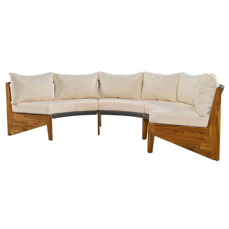 Ensemble de salon de jardin 6 places avec coussins et table basse
