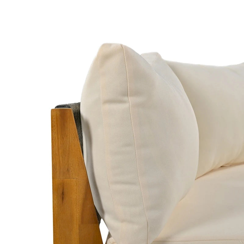 Ensemble de salon de jardin 6 places avec coussins et table basse