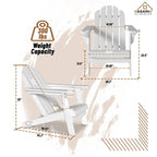 Ensemble de foyer extérieur 5 pièces en métal de 34,5 po, table de foyer et chaises Adirondack avec porte-gobelet et porte-parapluie