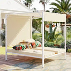 Bain de soleil/lit de repos extérieur avec coussins, sièges réglables