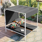Bain de soleil/lit de repos extérieur avec coussins, sièges réglables