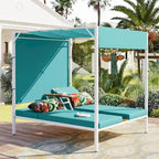 Bain de soleil/lit de repos extérieur avec coussins, sièges réglables