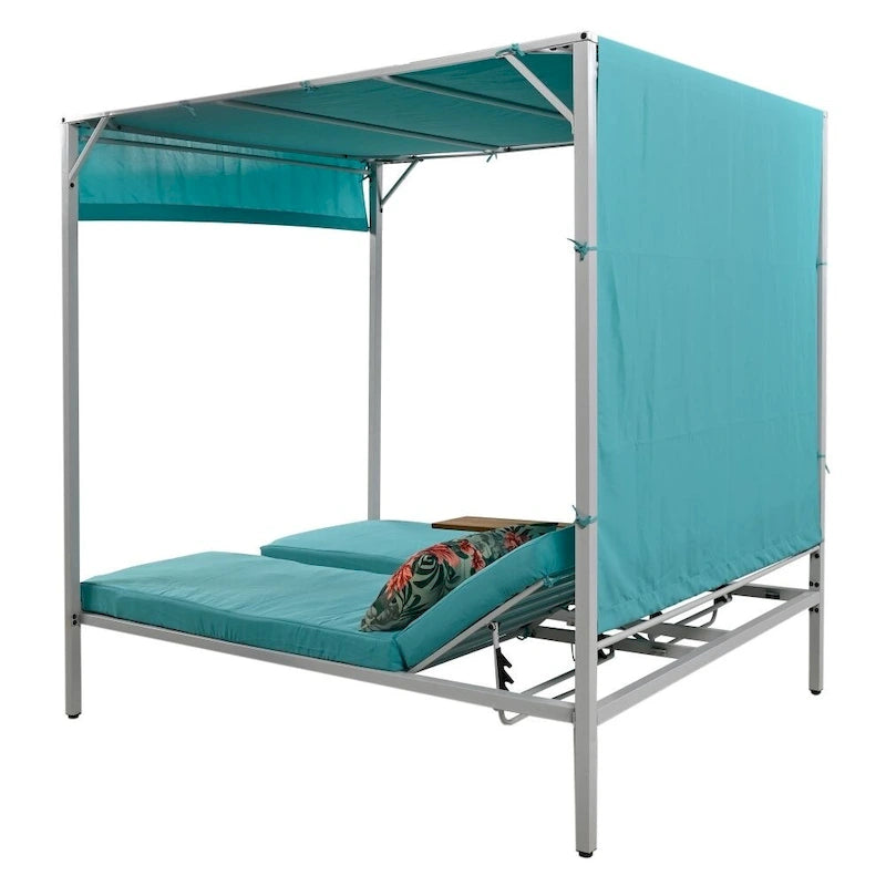 Bain de soleil/lit de repos extérieur avec coussins, sièges réglables