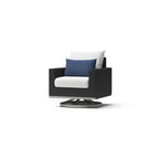 Ensemble de patio extérieur Milo Espresso 4 pièces avec foyer et mouvement Sunbrella