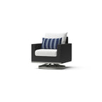 Ensemble de patio extérieur Milo Espresso 4 pièces avec foyer et mouvement Sunbrella