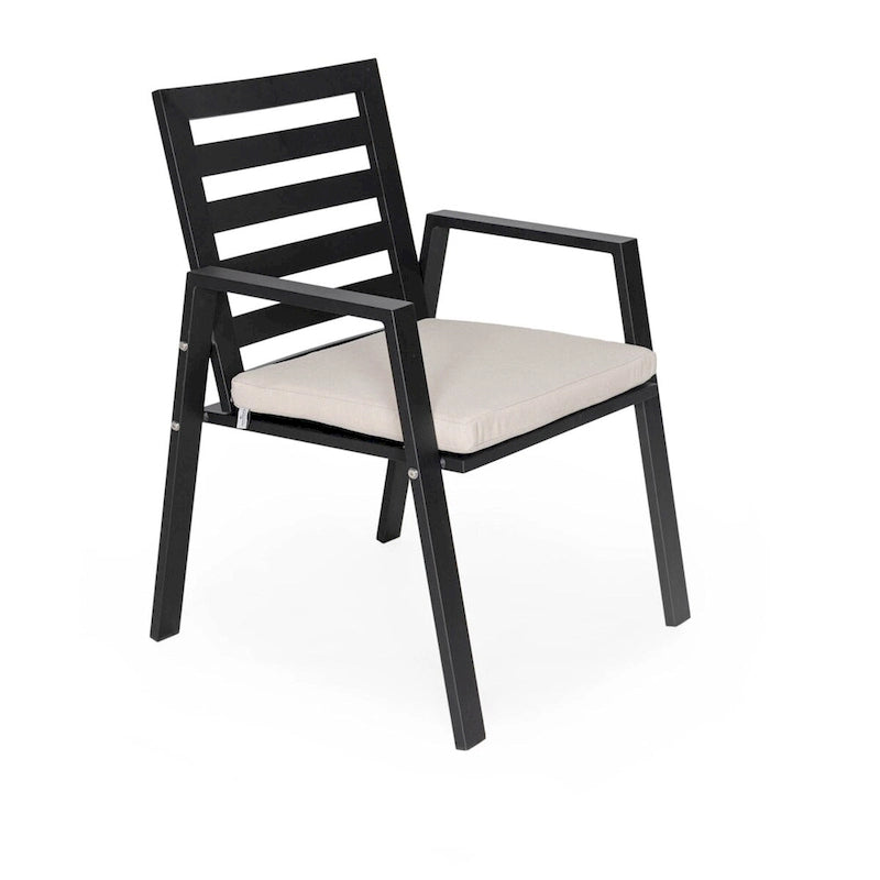 Fauteuil de salle à manger d'extérieur LeisureMod Chelsea en aluminium avec coussins, lot de 4 - 34.84