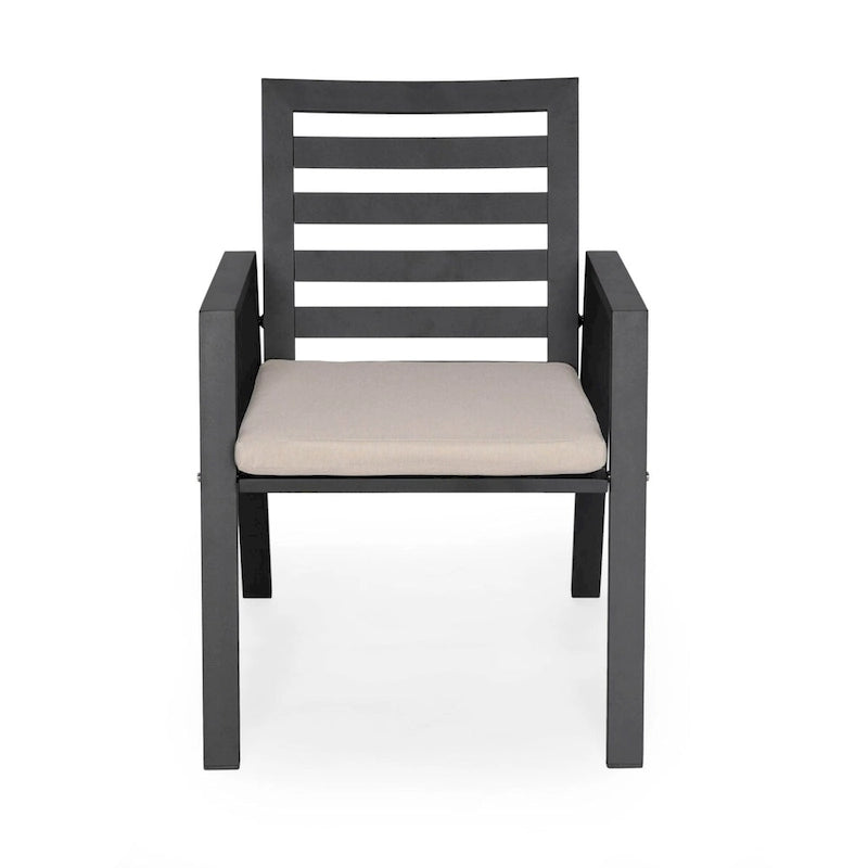 Fauteuil de salle à manger d'extérieur LeisureMod Chelsea en aluminium avec coussins, lot de 4 - 34.84