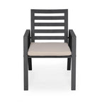 Fauteuil de salle à manger d'extérieur LeisureMod Chelsea en aluminium avec coussins, lot de 4 - 34.84