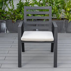 Fauteuil de salle à manger d'extérieur LeisureMod Chelsea en aluminium avec coussins, lot de 4 - 34.84