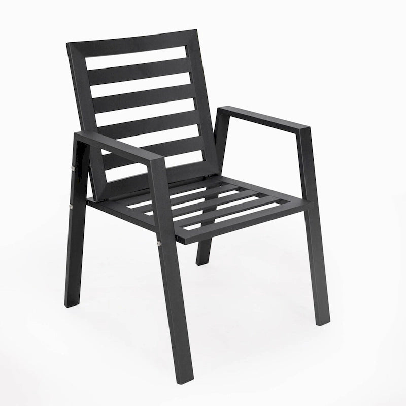 Fauteuil de salle à manger d'extérieur LeisureMod Chelsea en aluminium avec coussins, lot de 4 - 34.84