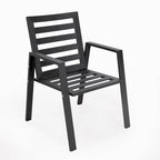 Fauteuil de salle à manger d'extérieur LeisureMod Chelsea en aluminium avec coussins, lot de 4 - 34.84