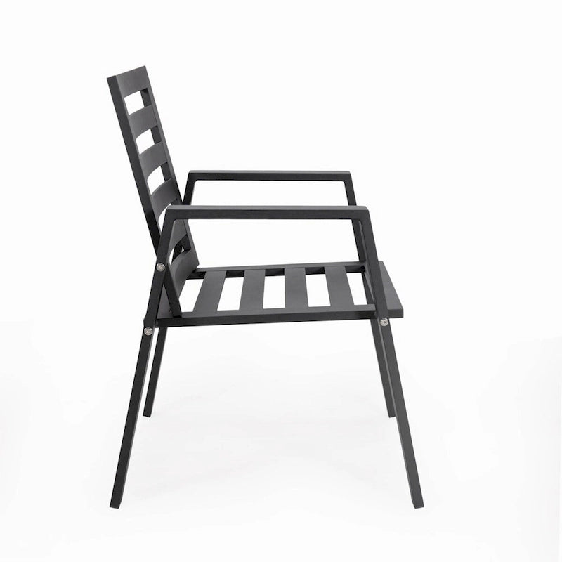 Fauteuil de salle à manger d'extérieur LeisureMod Chelsea en aluminium avec coussins, lot de 4 - 34.84
