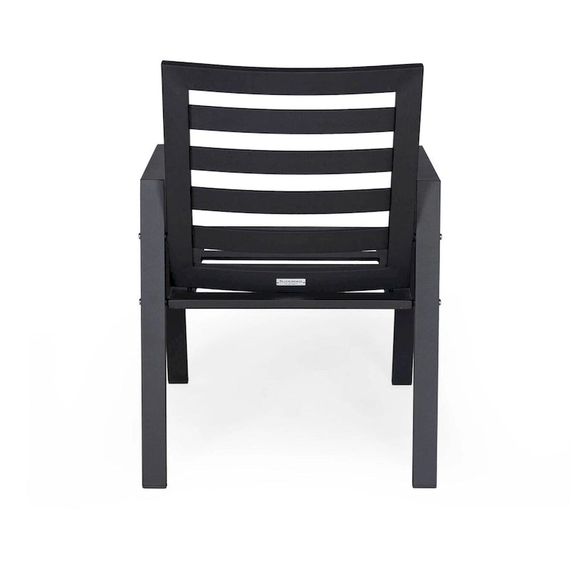 Fauteuil de salle à manger d'extérieur LeisureMod Chelsea en aluminium avec coussins, lot de 4 - 34.84
