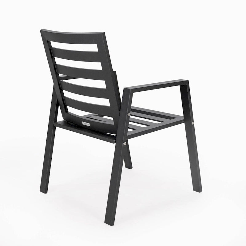 Fauteuil de salle à manger d'extérieur LeisureMod Chelsea en aluminium avec coussins, lot de 4 - 34.84