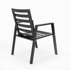 Fauteuil de salle à manger d'extérieur LeisureMod Chelsea en aluminium avec coussins, lot de 4 - 34.84
