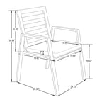 Fauteuil de salle à manger d'extérieur LeisureMod Chelsea en aluminium avec coussins, lot de 4 - 34.84