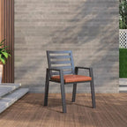Fauteuil de salle à manger d'extérieur LeisureMod Chelsea en aluminium avec coussins, lot de 4 - 34.84