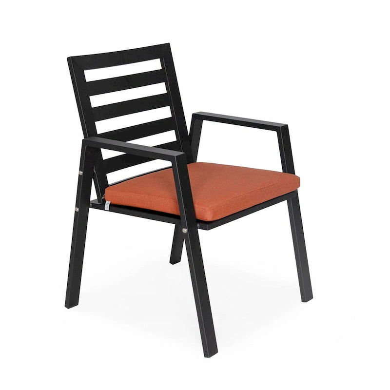 Fauteuil de salle à manger d'extérieur LeisureMod Chelsea en aluminium avec coussins, lot de 4 - 34.84