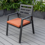 Fauteuil de salle à manger d'extérieur LeisureMod Chelsea en aluminium avec coussins, lot de 4 - 34.84
