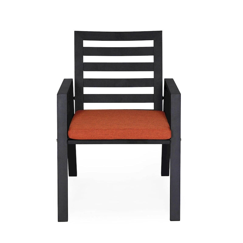 Fauteuil de salle à manger d'extérieur LeisureMod Chelsea en aluminium avec coussins, lot de 4 - 34.84