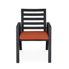 Fauteuil de salle à manger d'extérieur LeisureMod Chelsea en aluminium avec coussins, lot de 4 - 34.84