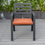 Fauteuil de salle à manger d'extérieur LeisureMod Chelsea en aluminium avec coussins, lot de 4 - 34.84