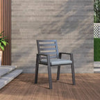 Fauteuil de salle à manger d'extérieur LeisureMod Chelsea en aluminium avec coussins, lot de 4 - 34.84