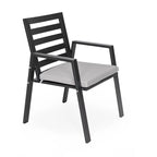 Fauteuil de salle à manger d'extérieur LeisureMod Chelsea en aluminium avec coussins, lot de 4 - 34.84