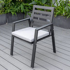 Fauteuil de salle à manger d'extérieur LeisureMod Chelsea en aluminium avec coussins, lot de 4 - 34.84