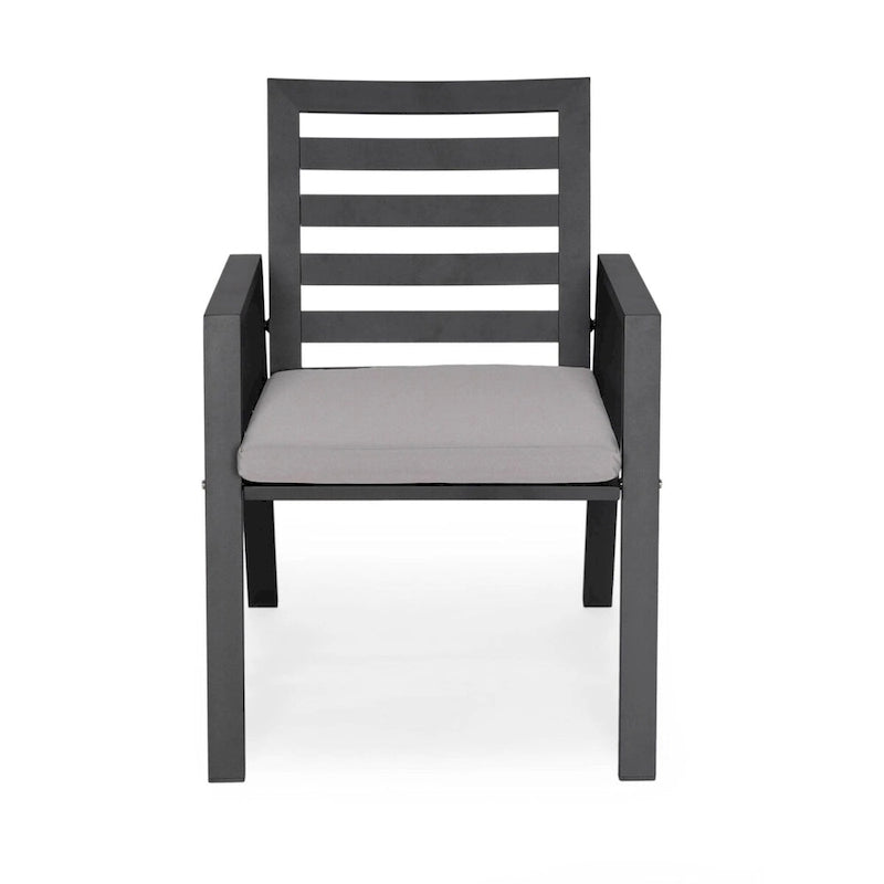 Fauteuil de salle à manger d'extérieur LeisureMod Chelsea en aluminium avec coussins, lot de 4 - 34.84