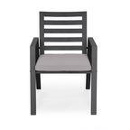 Fauteuil de salle à manger d'extérieur LeisureMod Chelsea en aluminium avec coussins, lot de 4 - 34.84
