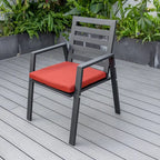 Fauteuil de salle à manger d'extérieur LeisureMod Chelsea en aluminium avec coussins, lot de 4 - 34.84