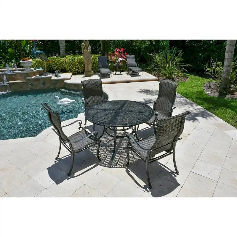Ensemble de salle à manger de patio rond Windermere de 5 pièces - S/O