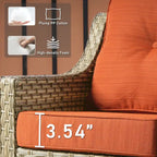 HOOOWOOO Ensemble de meubles de jardin 6 pièces en osier gris avec table brasero