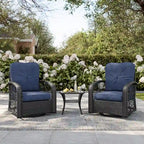 Maybelle Swivel Patio Chairs Set, 3pc