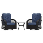Ensemble de 3 chaises de patio pivotantes Maybelle