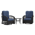 Ensemble de 3 chaises de patio pivotantes Maybelle