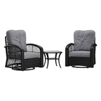 Ensemble de 3 chaises de patio pivotantes Maybelle