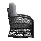 Ensemble de 3 chaises de patio pivotantes Maybelle
